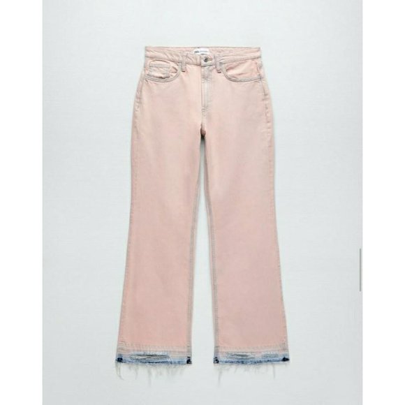 (🌹5/$25 🌹) Zara BOOTCUT OMBRE ACID PINK JEANS (nwot) Size 0 - Picture 2 of 5